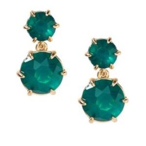 Emerald green and gold jewel earrings